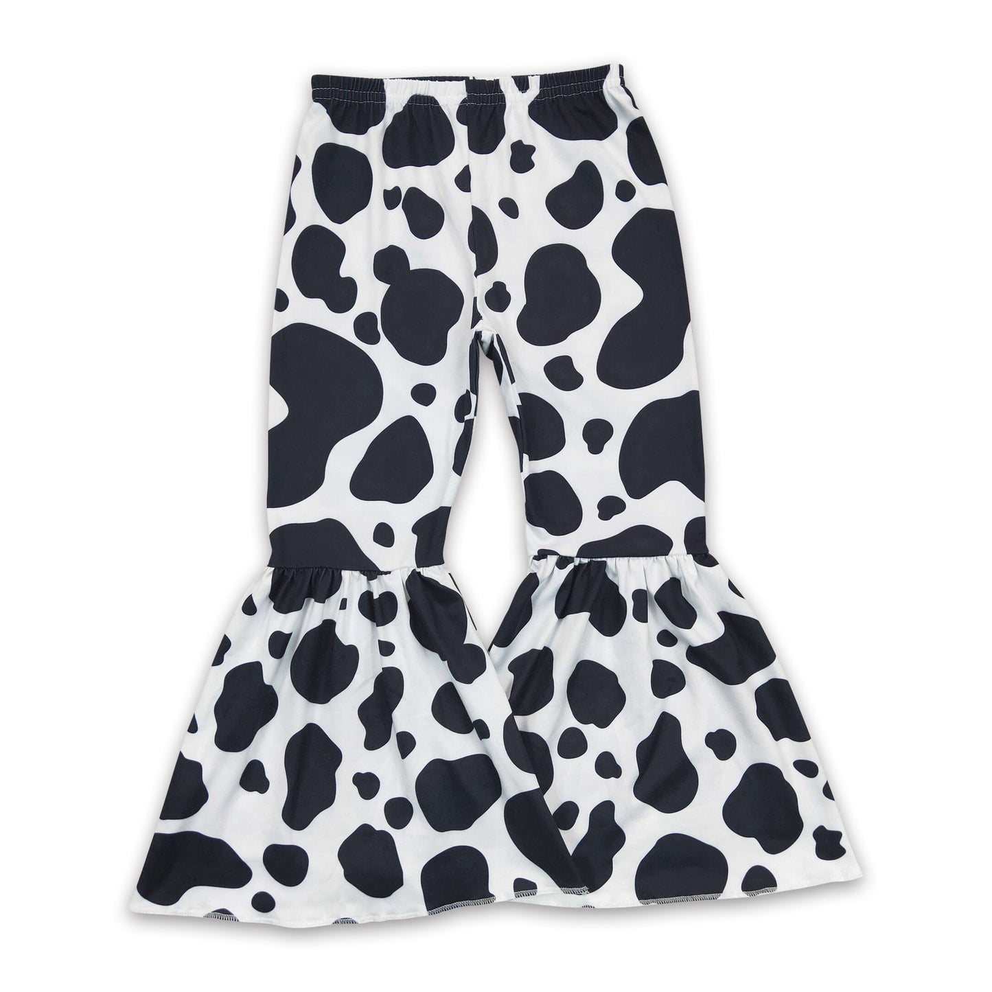 Cow print kids girls bell bottom pants – Yawoo Garments