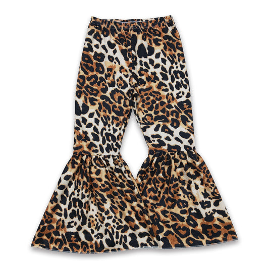 Leopard baby girls bell bottom pants