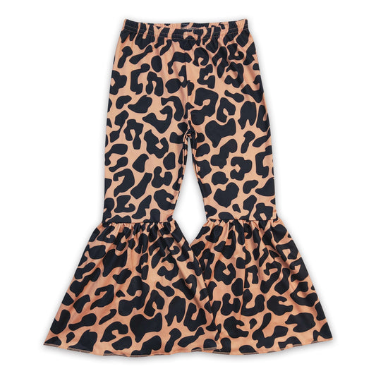 Leopard kids girls bell bottom pants