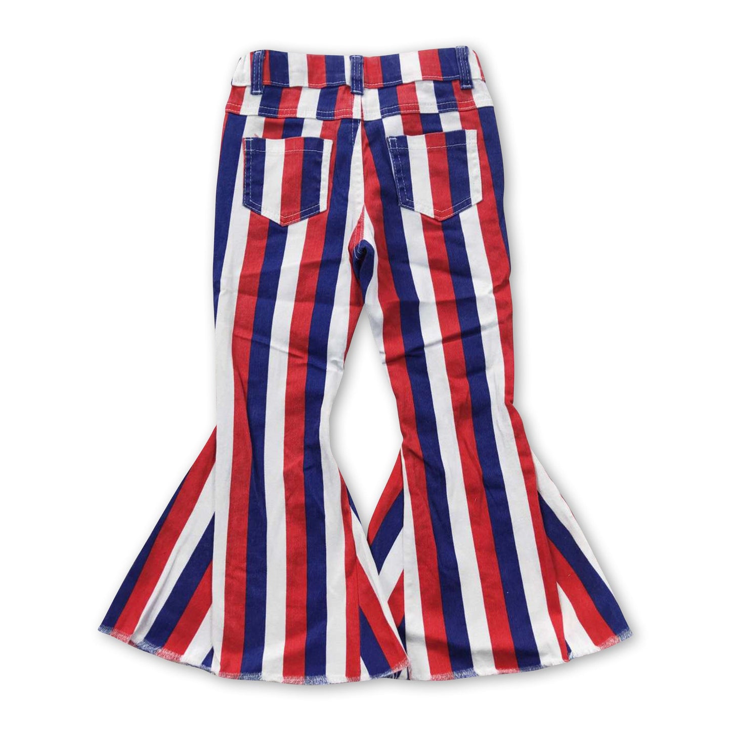 Red blue stripe baby girls 4th of july jeans