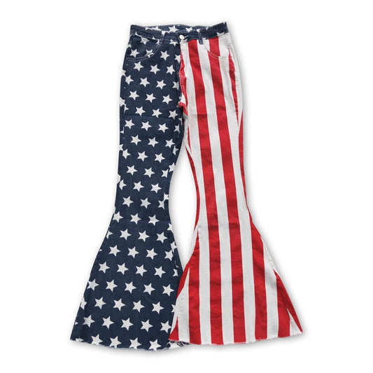 Stars and stripe women denim pants adult 4th of july jeans
