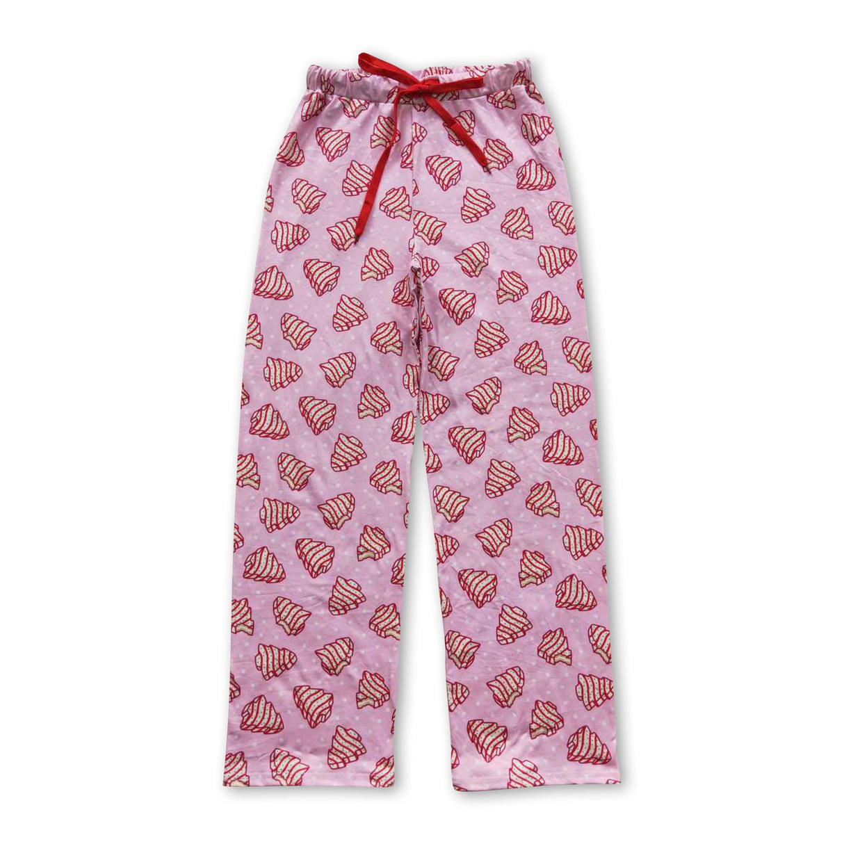 Christmas tree cake print adult pants
