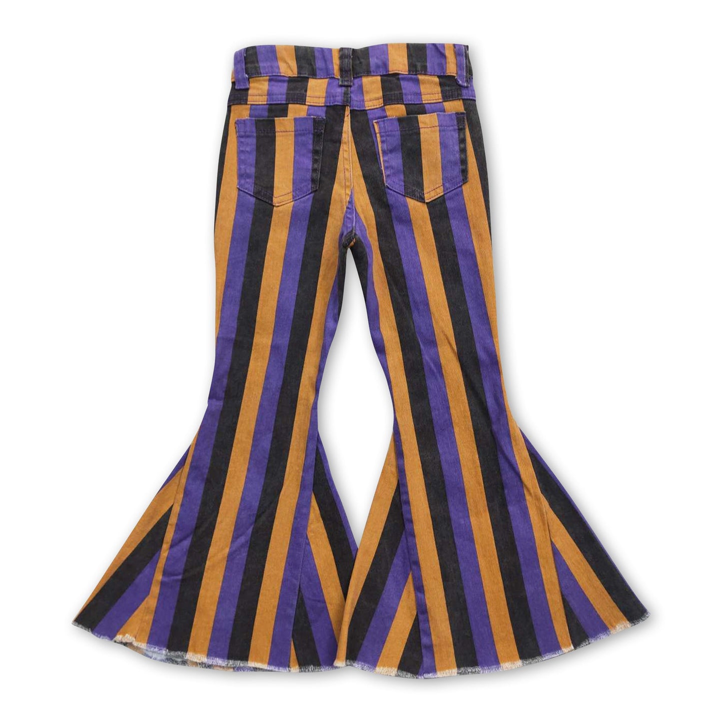 Orange purple stripe kids girls Halloween jeans