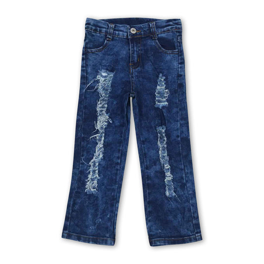 Blue distressed denim pants kids boy jeans