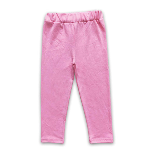 Pink cotton baby girls leggings
