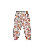 Pink pumpkin floral baby girls fall pants