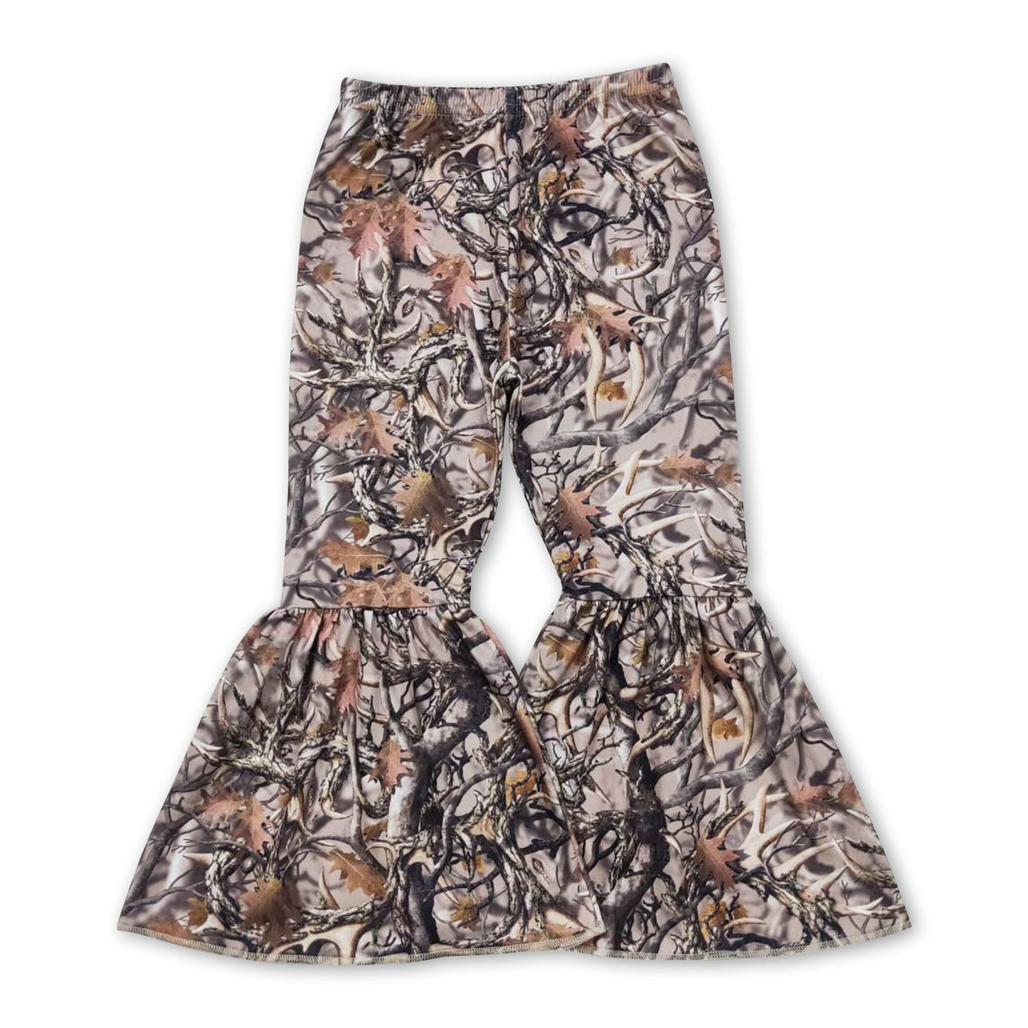 Camo hunting girls bell bottom pants