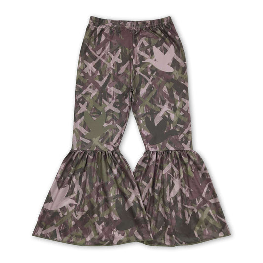 Duck camo hunting girls bell bottom pants