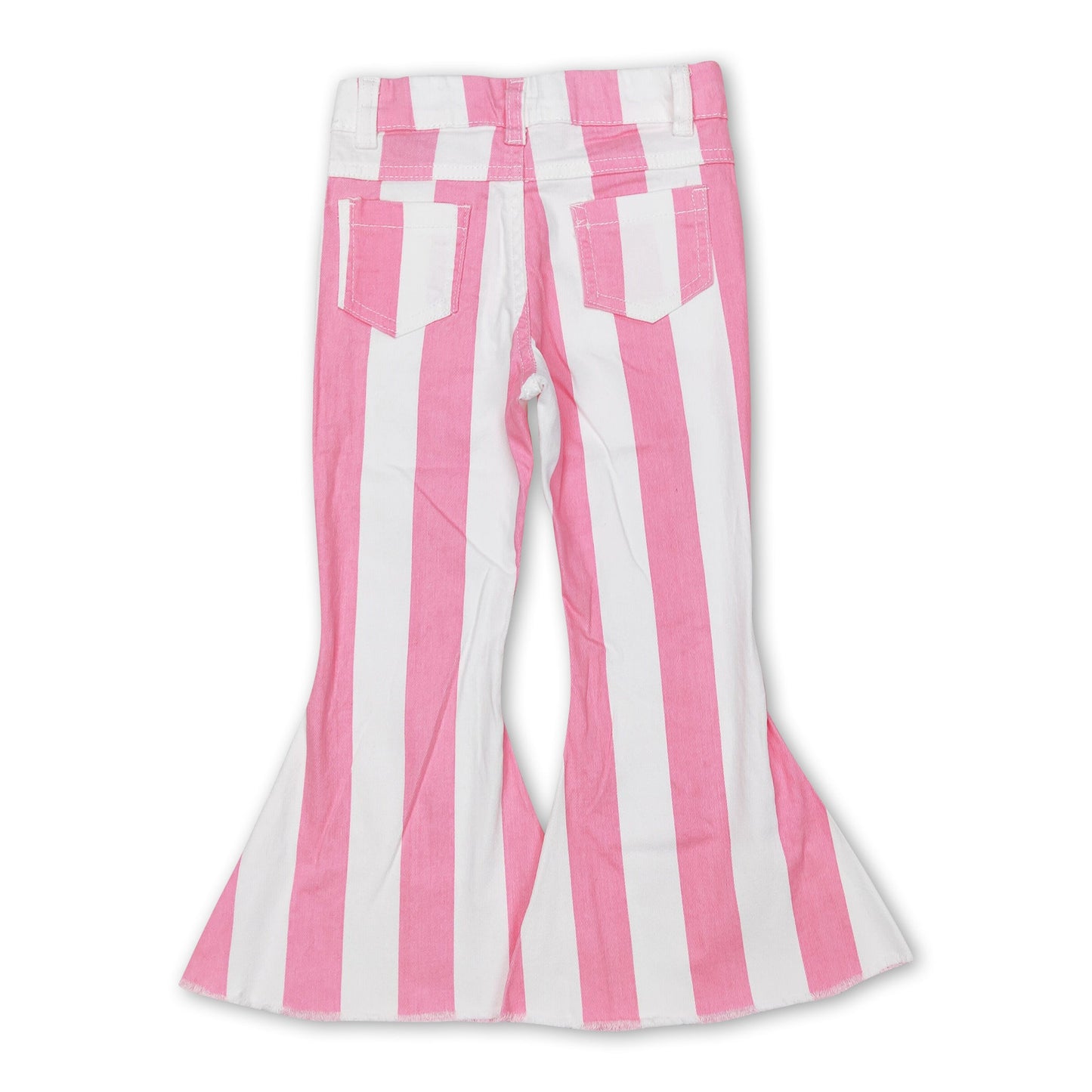 Pink stripe denim pants girls valentine's day jeans