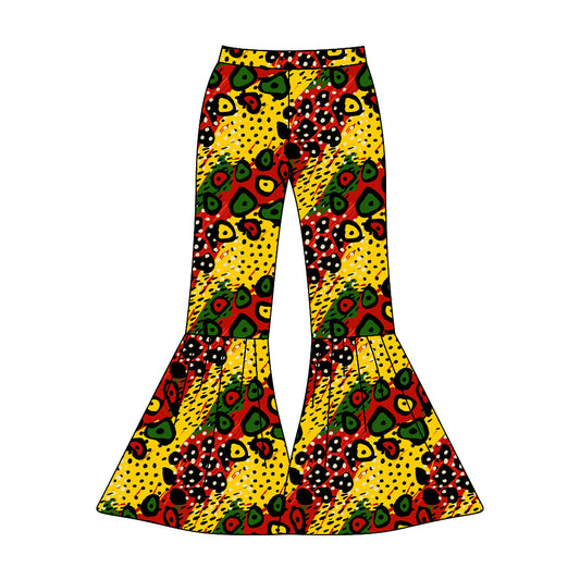 Yellow green red black history leopard adult women pants