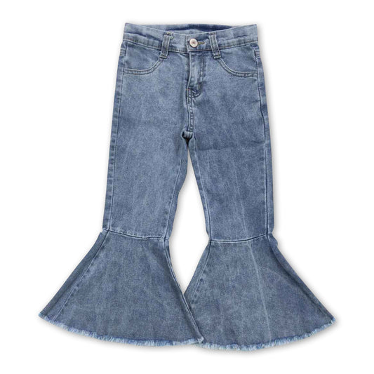 Light blue pockets bell bottom pants girls jeans