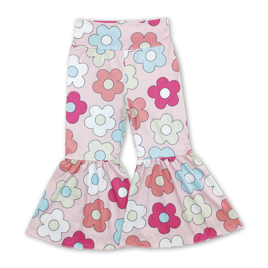 Colorful flower baby girls bell bottom pants