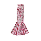 Smile heart baby girls valentine's day bell bottom pants