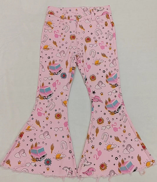 Pink cactus rainbow party girls jeans