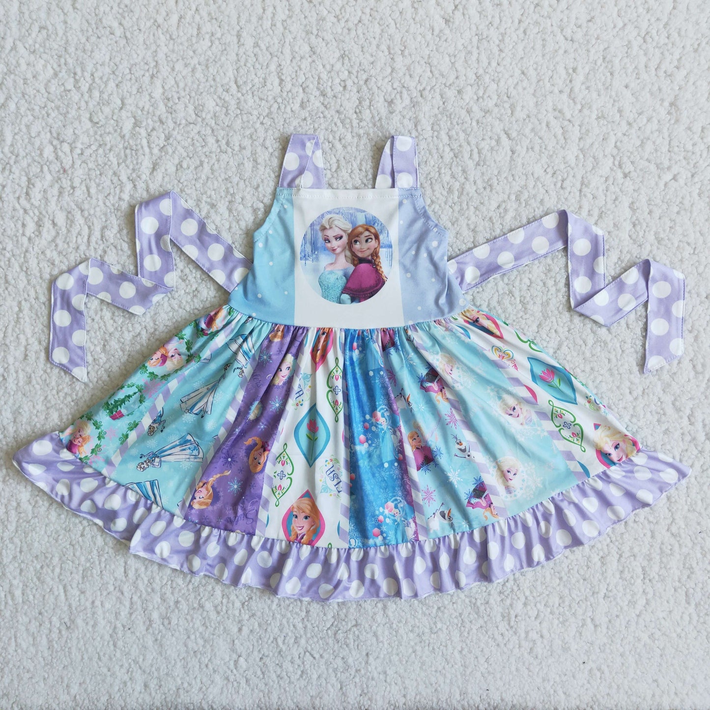 Sleeveless princess panel twirl girls summer dresses