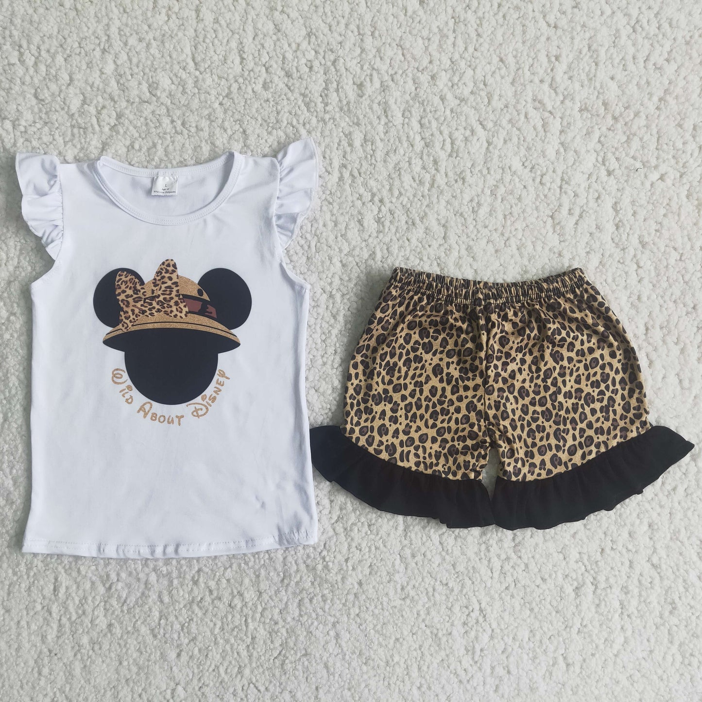 Wild leopard mouse girls boutique summer clothing