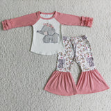 Elephant print bell bottom pants girls boutique clothes