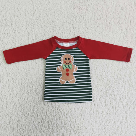 Gingerbread applique long sleeve Christmas shirt