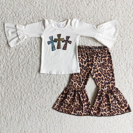 Cross print girls Easter outfits