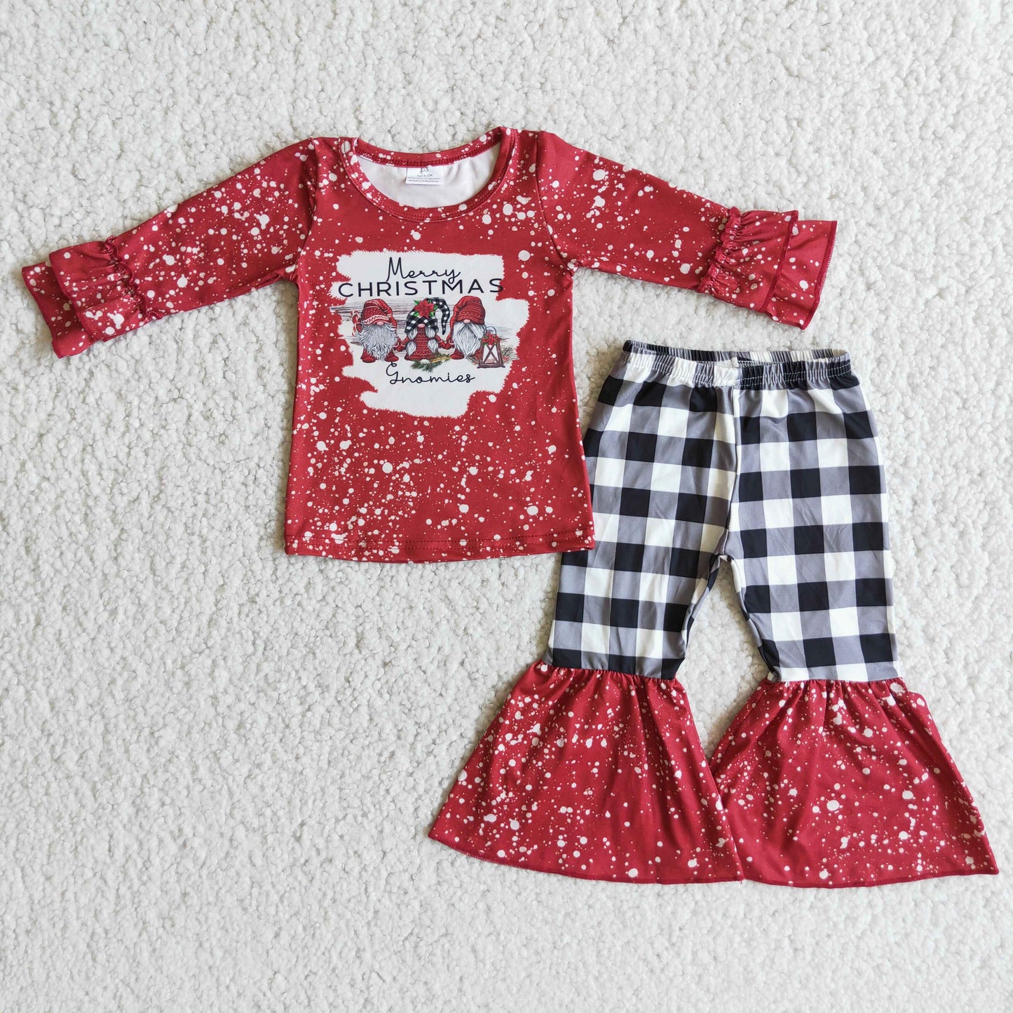 Merry Christmas gnomies baby kids outfits