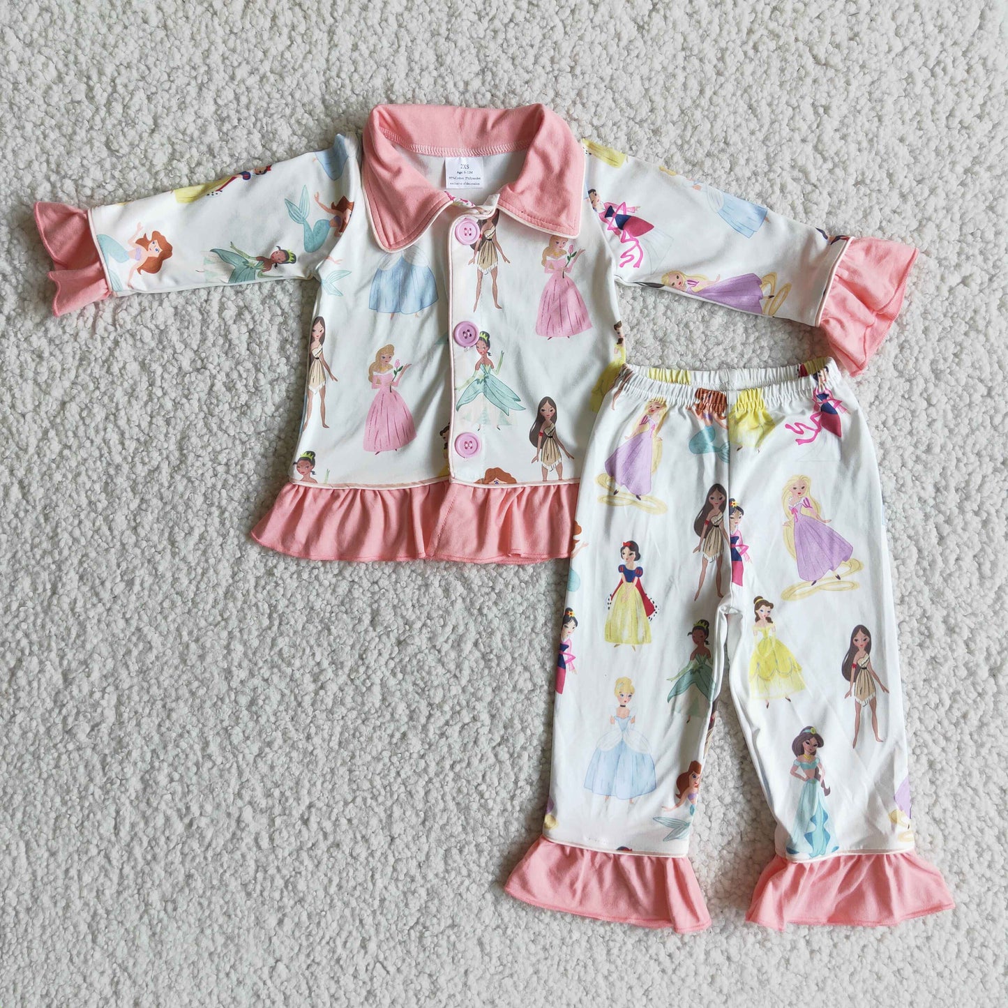 Baby girls princess long sleeve sleepwear