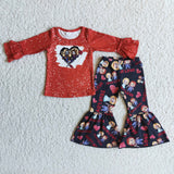 True love print bell bottom pants Halloween outfits