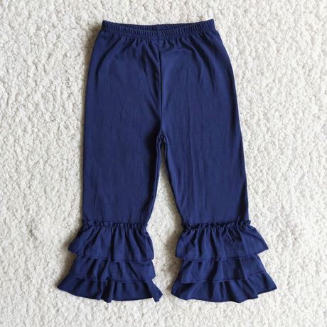 Navy triple ruffle pants