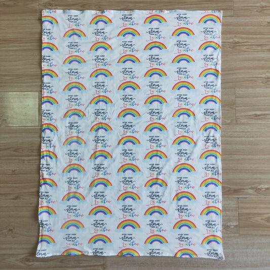 Rainbow print milk silk minky dots blankets