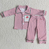 Santa applique pajamas boy Christmas sleep wear