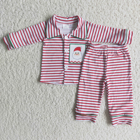 Santa applique pajamas boy Christmas sleep wear