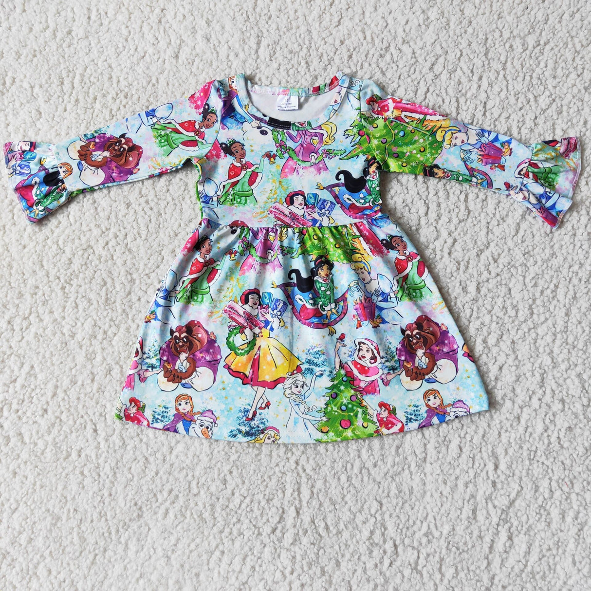 Cute pincess long sleeve girls Christmas dresses