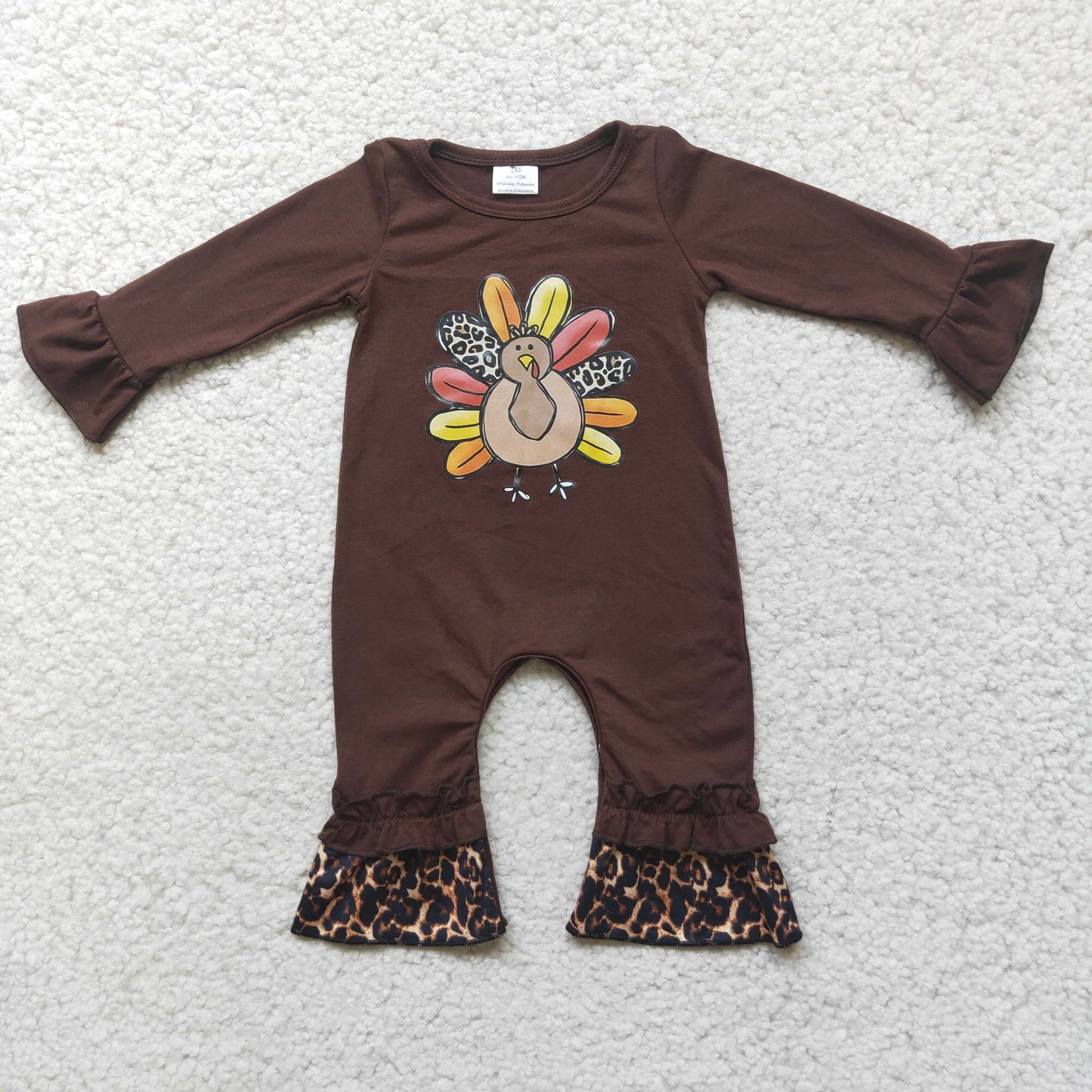 Turkey vinyl brown cotton baby romper