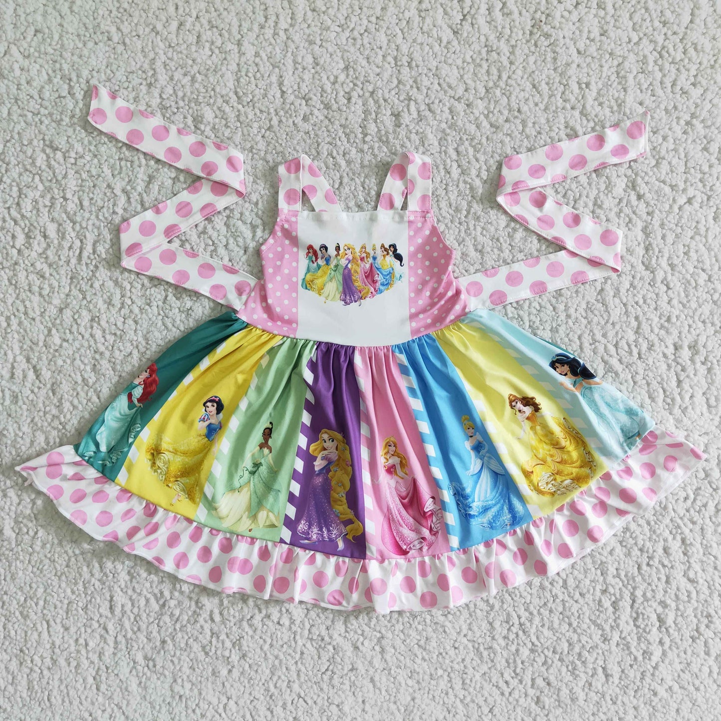 Girl cute panel princess twirl summer dresses