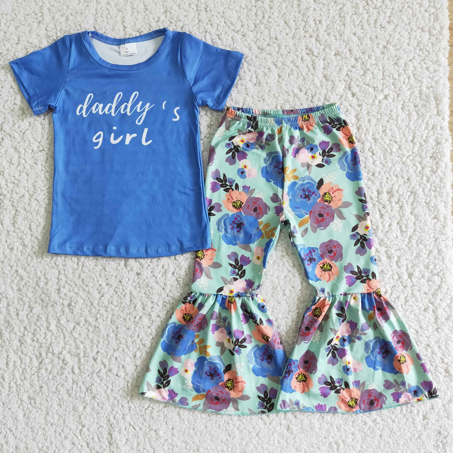 Daddy's girl shirt floral pants kids boutique clothing