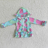 Girl Tie Dye Hoodie Cardigan