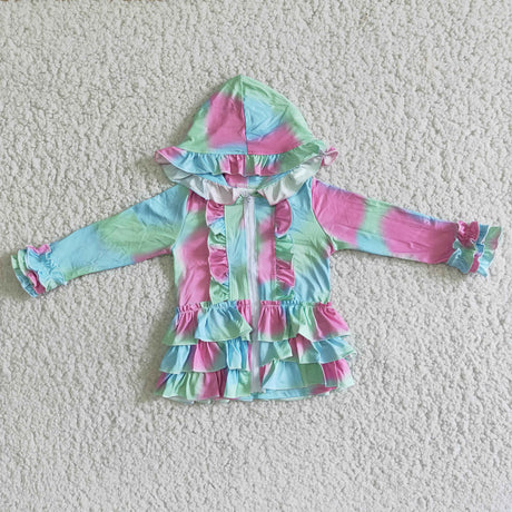 Girl Tie Dye Hoodie Cardigan
