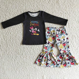 Happy New year mouse print girls boutique outfits