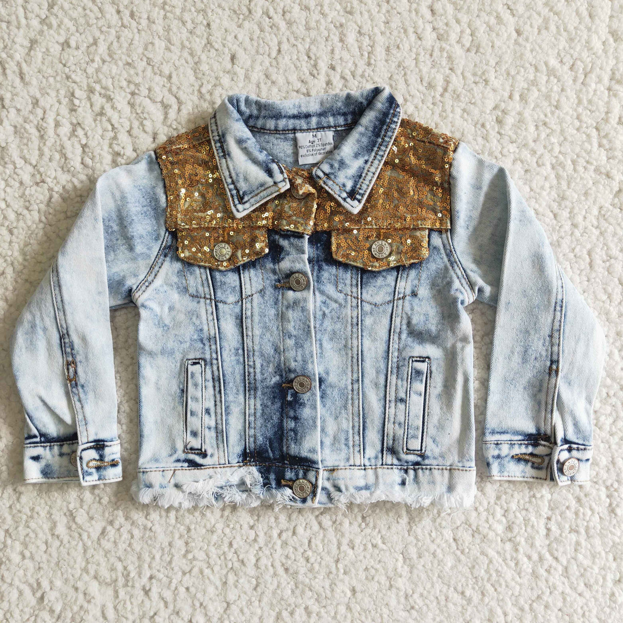 High quality sequin girls denim jackets pre-order