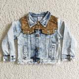 High quality sequin girls denim jackets pre-order