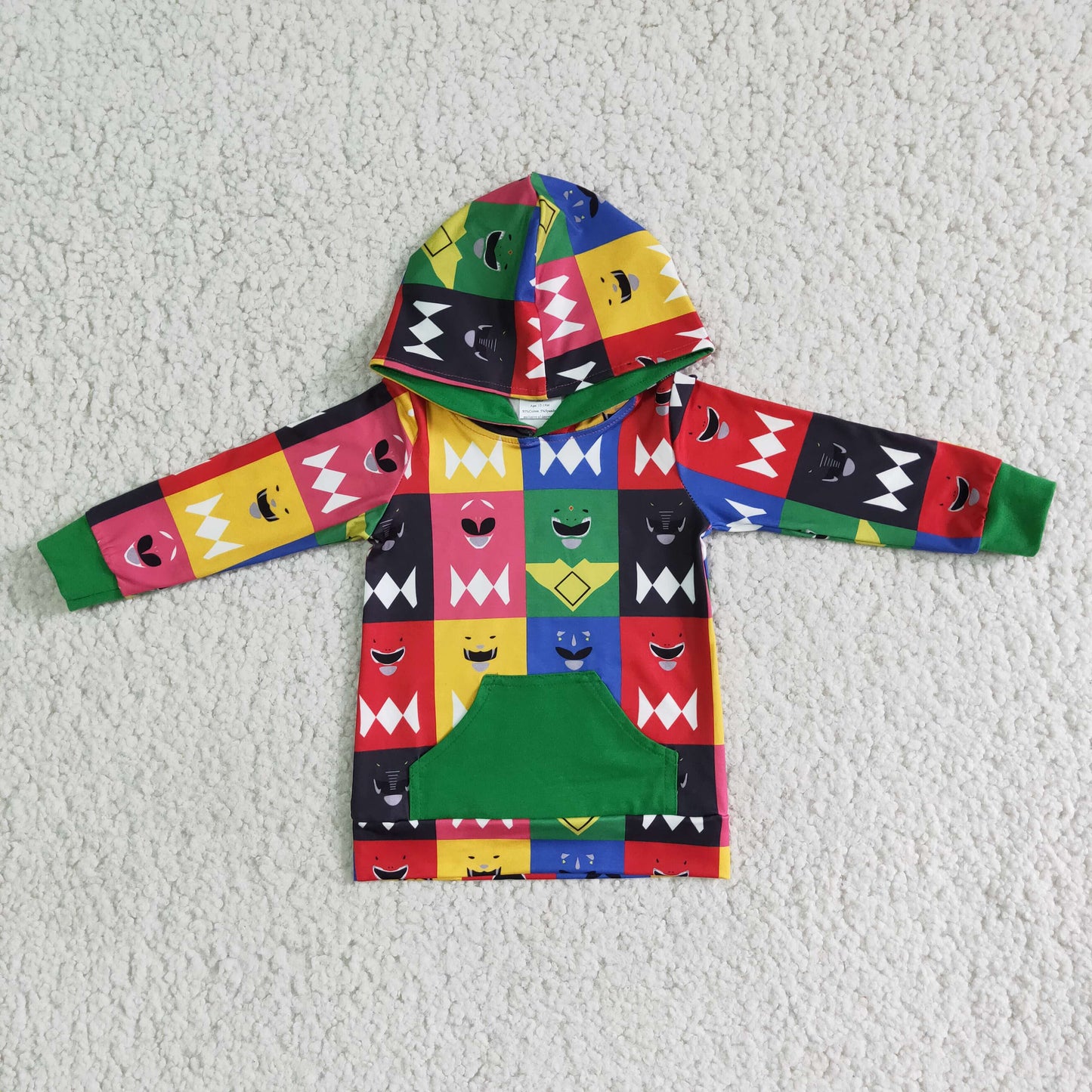 Colorful plaid boy hoodie