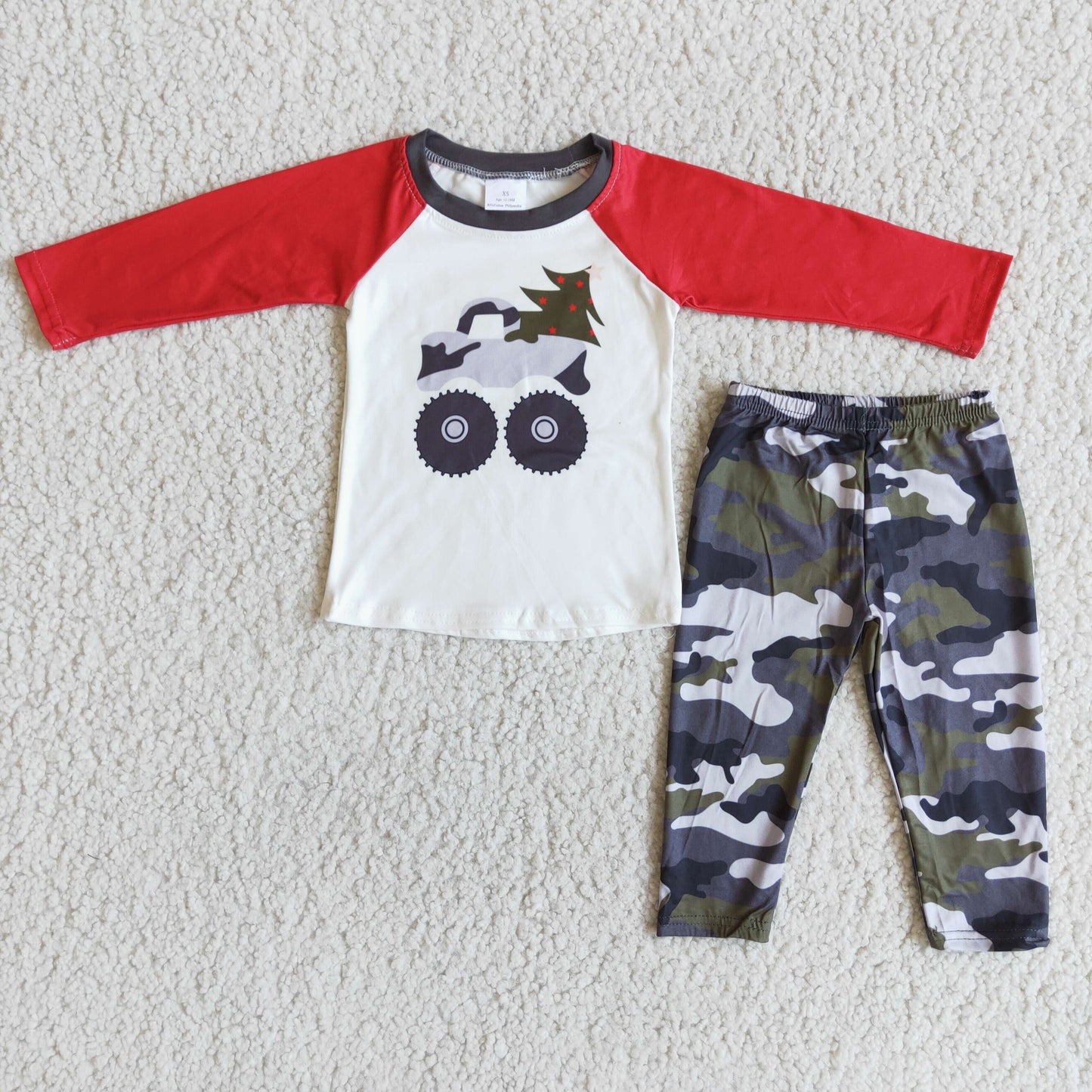 Boy truck camo pants Christmas clothing