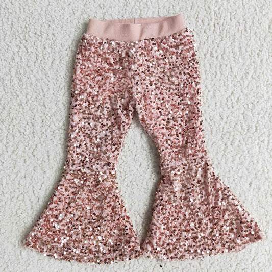 Pink color baby girls sequin pants