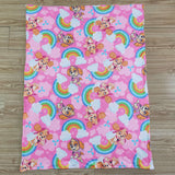 Hot pink dog dot rainbow dog print baby blankets