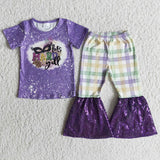 Let's Mardi y'all shirt sequin bell bottom pants girls mardi gras outfits
