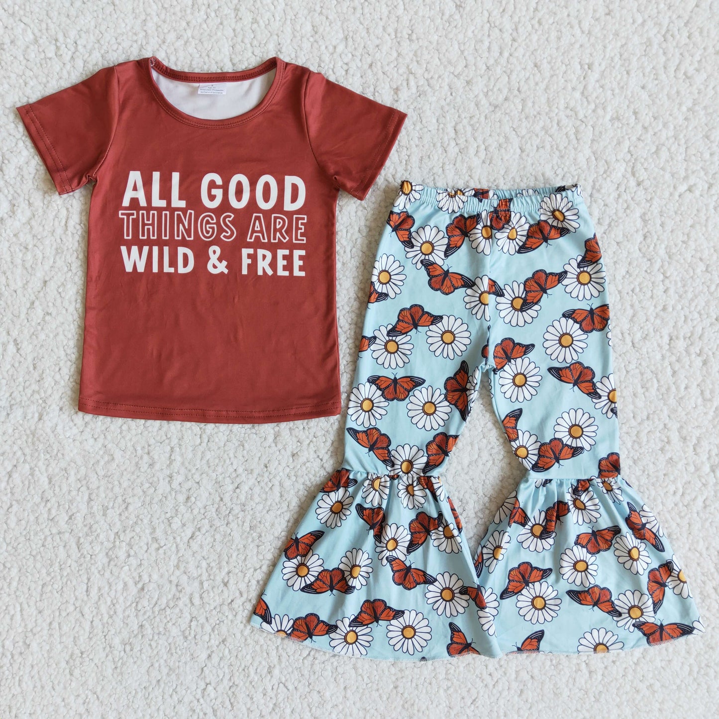 All good things are wild free floral bell bottom pants set girls boutique clothing