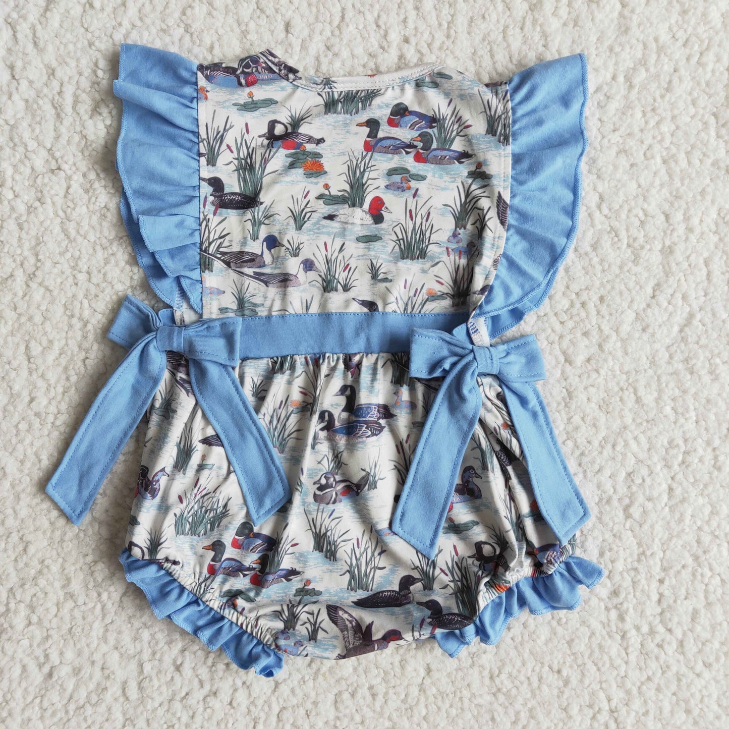 Fluttler sleeve duck print bubbles baby summer romper – Yawoo Garments