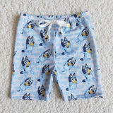 Blue dog summer boy swim trunks
