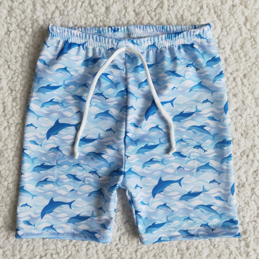Shark print baby boy summer swim trunks