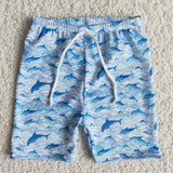 Shark print baby boy summer swim trunks