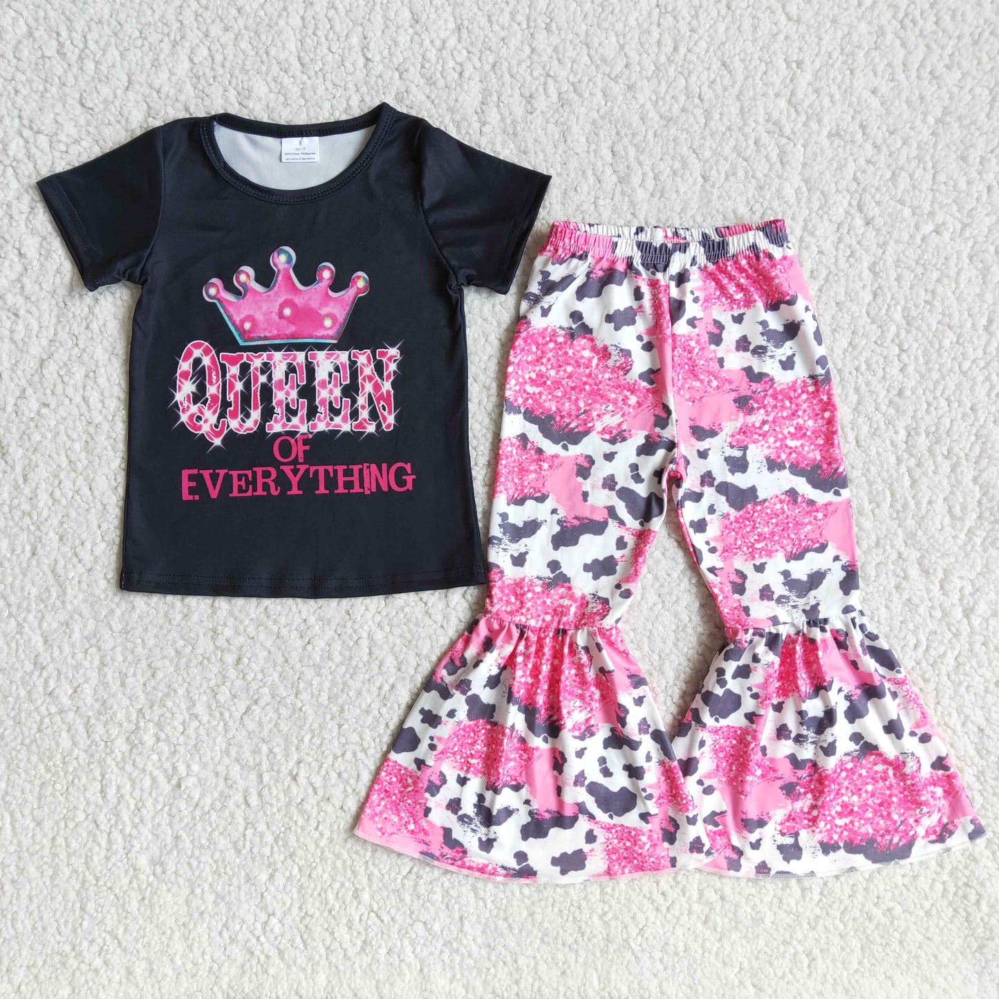 Queen of everything leopard bell bottom pants girls boutique clothing